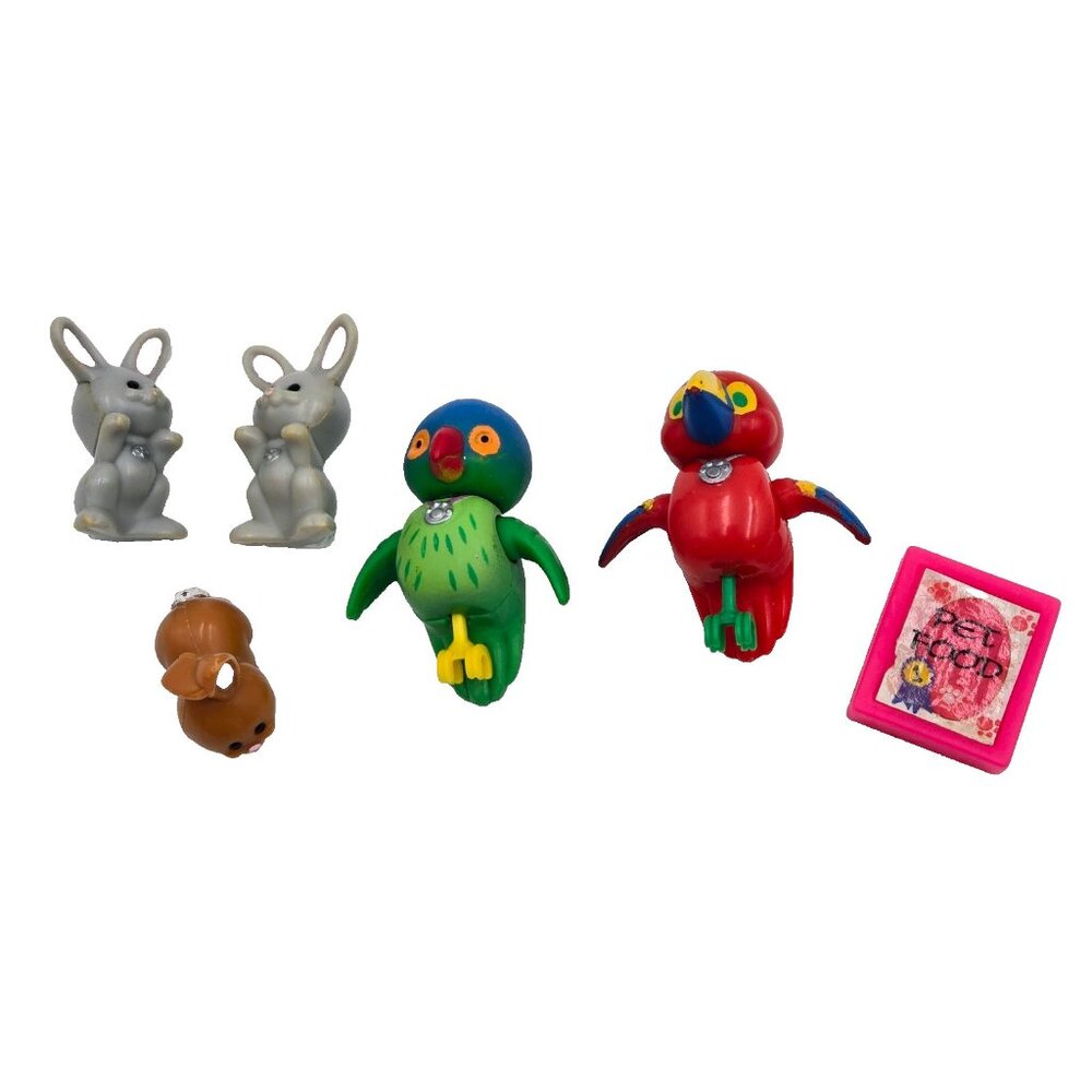 Vintage Littlest Pet Shop Toys Baby Bunnies Zoo Desert Parakeet Jolly Toucan Lot